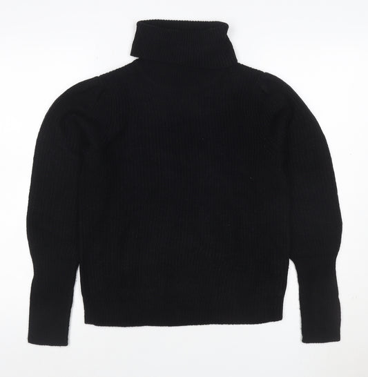 Vila Women’s Black XS Roll Neck Ribbed Knit Pullover Jumper
