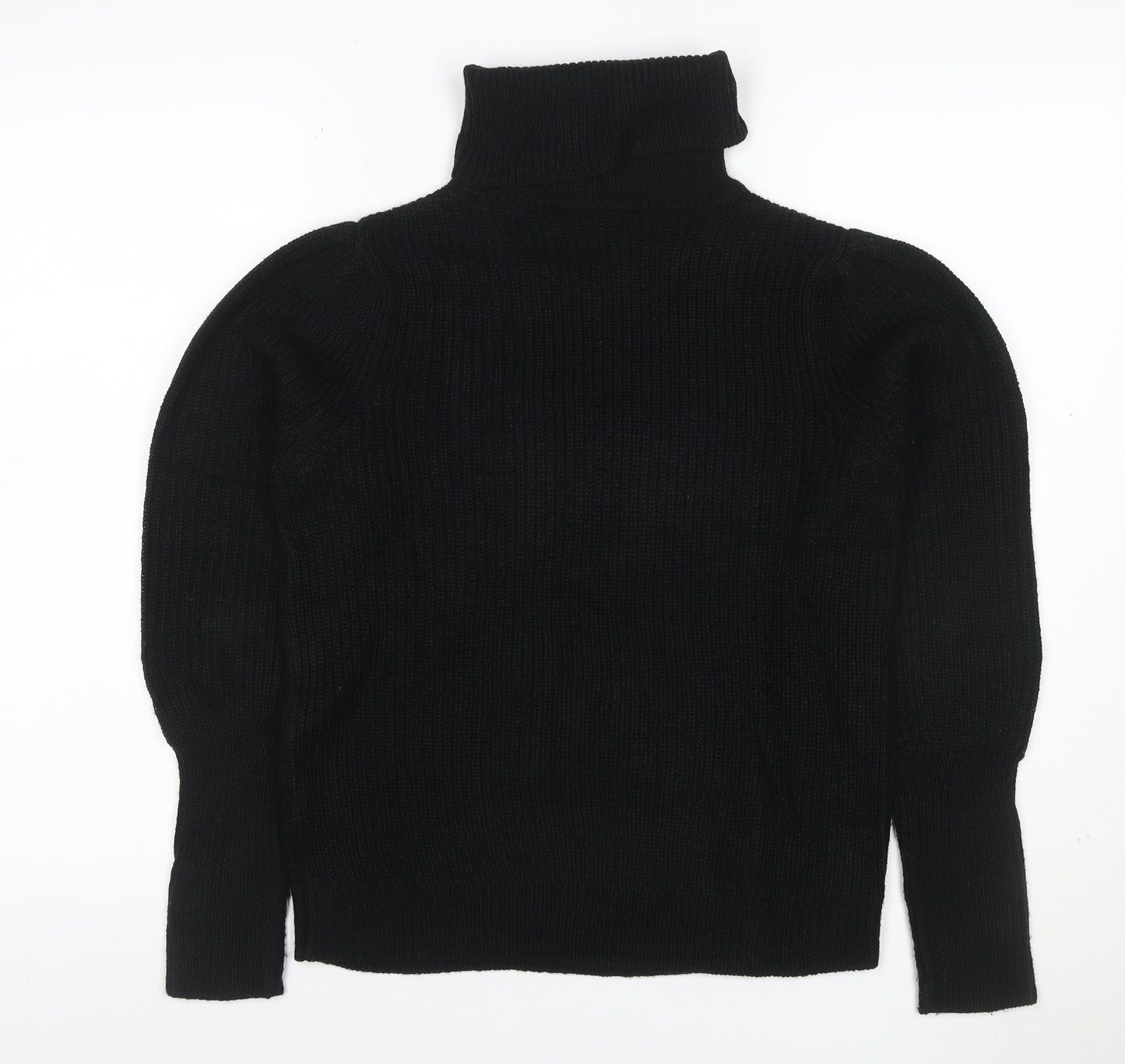 Vila Women’s Black XS Roll Neck Ribbed Knit Pullover Jumper