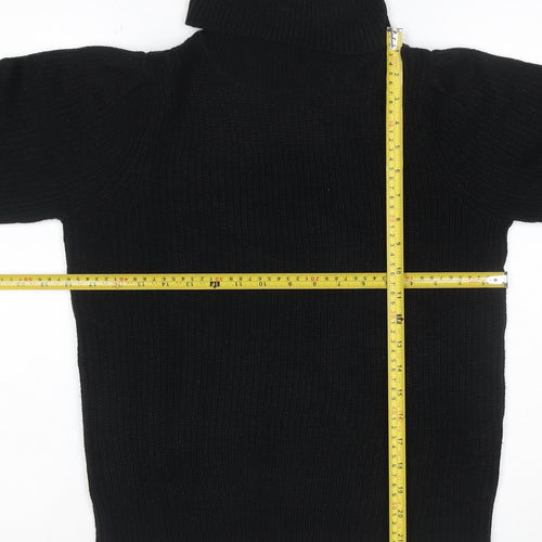 Vila Women’s Black XS Roll Neck Ribbed Knit Pullover Jumper