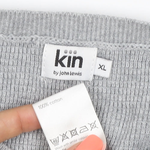Kin by John Lewis Men’s Grey XL Cotton Crew Neck Knit Pullover Jumper