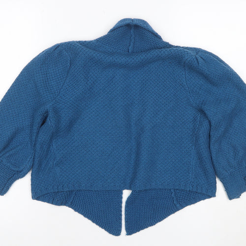 Topshop Women’s Blue Size 10 Chunky Knit Open Pocket Cardigan