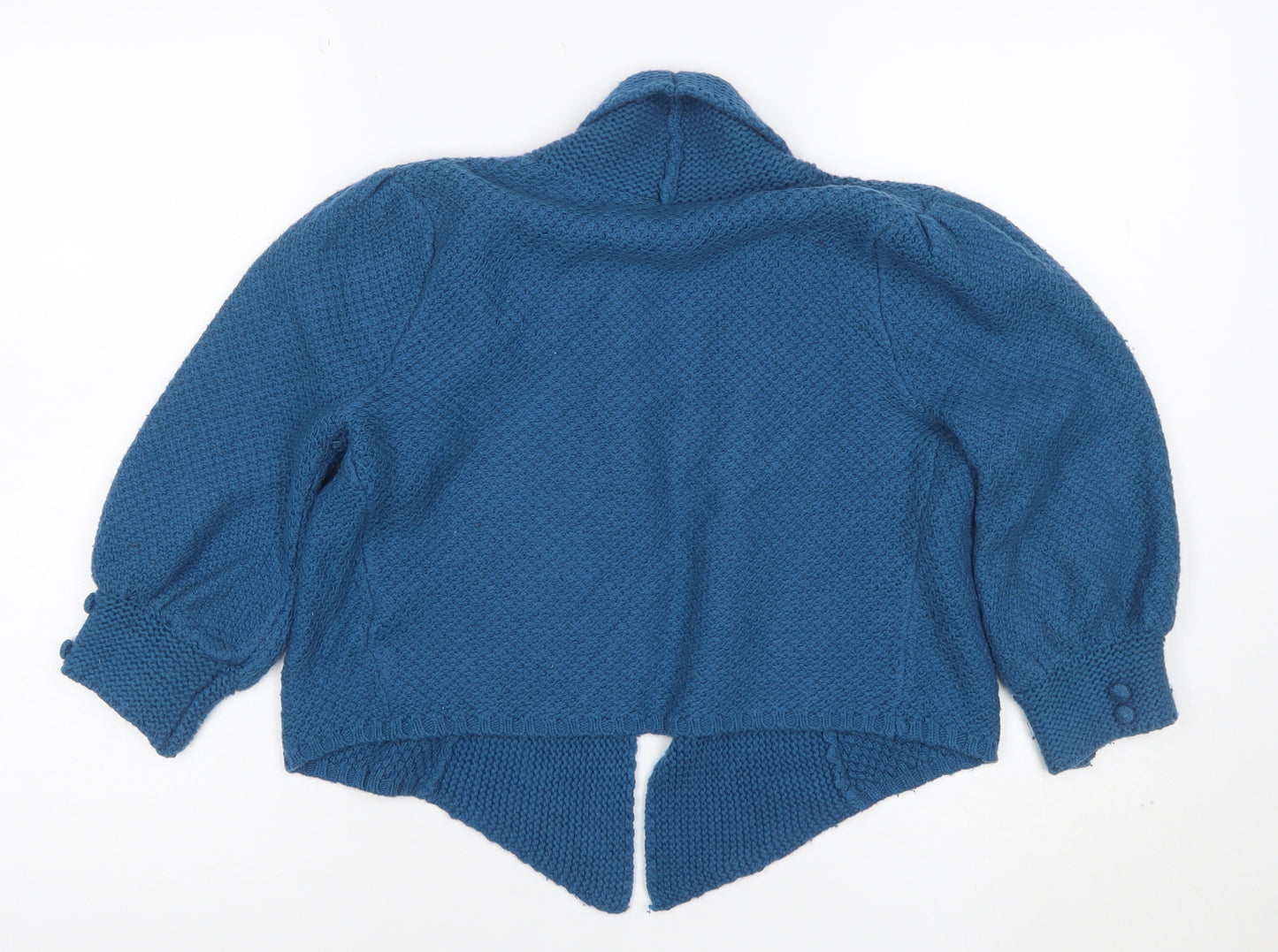 Topshop Women’s Blue Size 10 Chunky Knit Open Pocket Cardigan