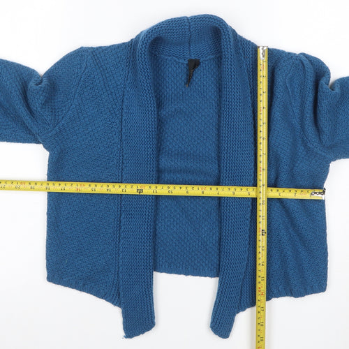Topshop Women’s Blue Size 10 Chunky Knit Open Pocket Cardigan