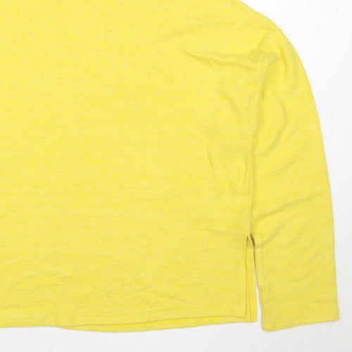 H&M Women Yellow M Cowl Neck Fine Knit Long Sleeve Pullover Jumper