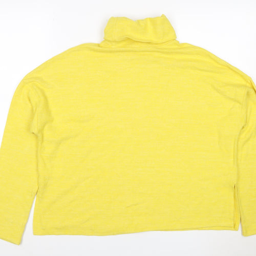 H&M Women Yellow M Cowl Neck Fine Knit Long Sleeve Pullover Jumper