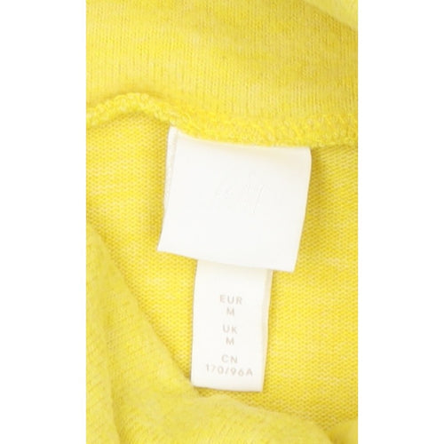 H&M Women Yellow M Cowl Neck Fine Knit Long Sleeve Pullover Jumper