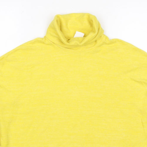 H&M Women Yellow M Cowl Neck Fine Knit Long Sleeve Pullover Jumper