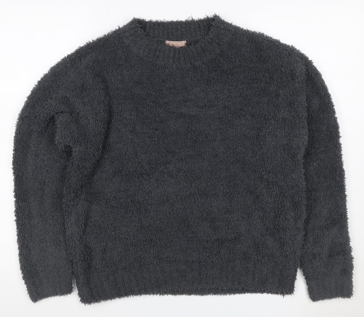 H&M Women’s Black Size S Fluffy Fleece Pullover Crew Neck Jumper