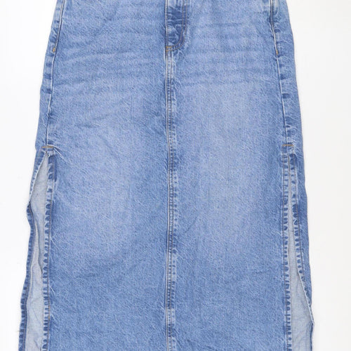 Denim Co. Women Blue UK 8 Knee Length Pencil Denim Skirt