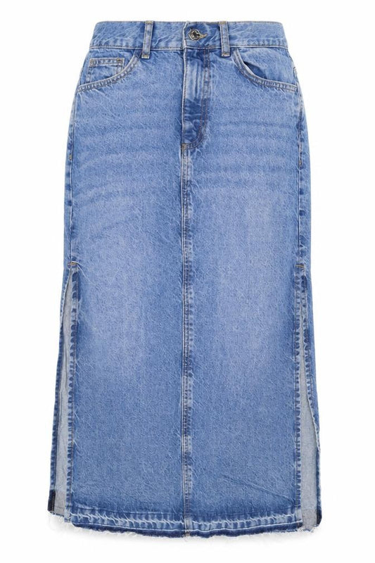 Denim Co. Women Blue UK 8 Knee Length Pencil Denim Skirt