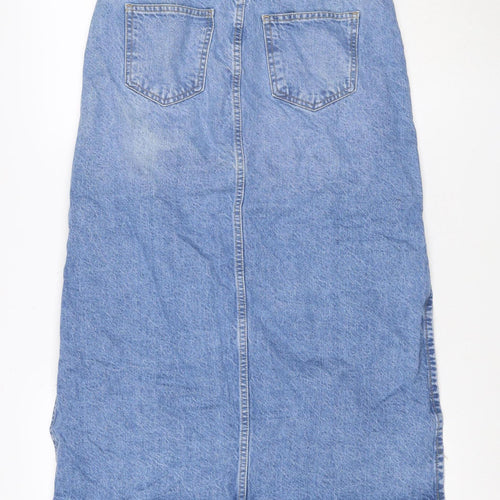 Denim Co. Women Blue UK 8 Knee Length Pencil Denim Skirt