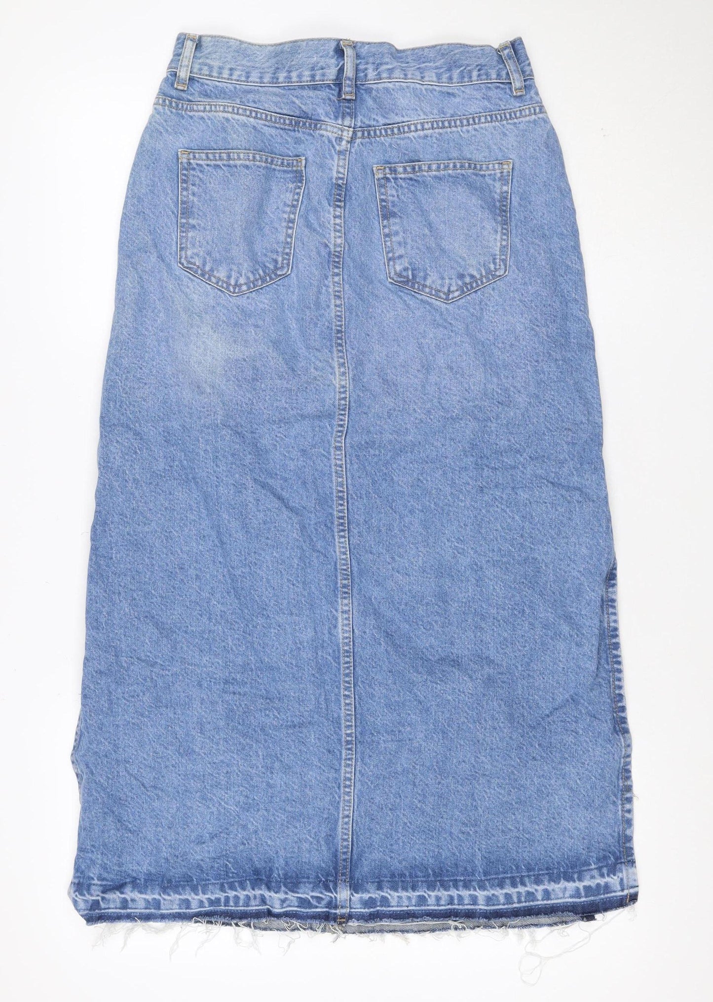 Denim Co. Women Blue UK 8 Knee Length Pencil Denim Skirt