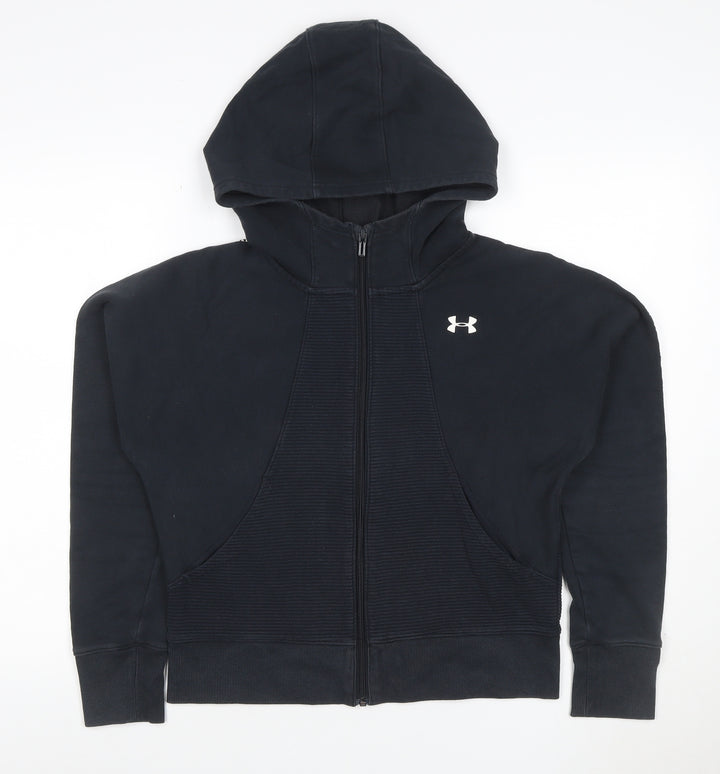 Under Armour Boys Black 8 Years Full Zip Hooded Sports Hoodie
