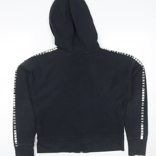 Under Armour Boys Black 8 Years Full Zip Hooded Sports Hoodie