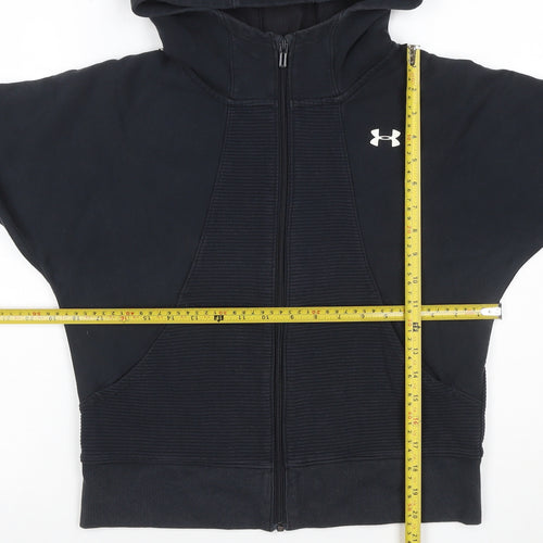 Under Armour Boys Black 8 Years Full Zip Hooded Sports Hoodie