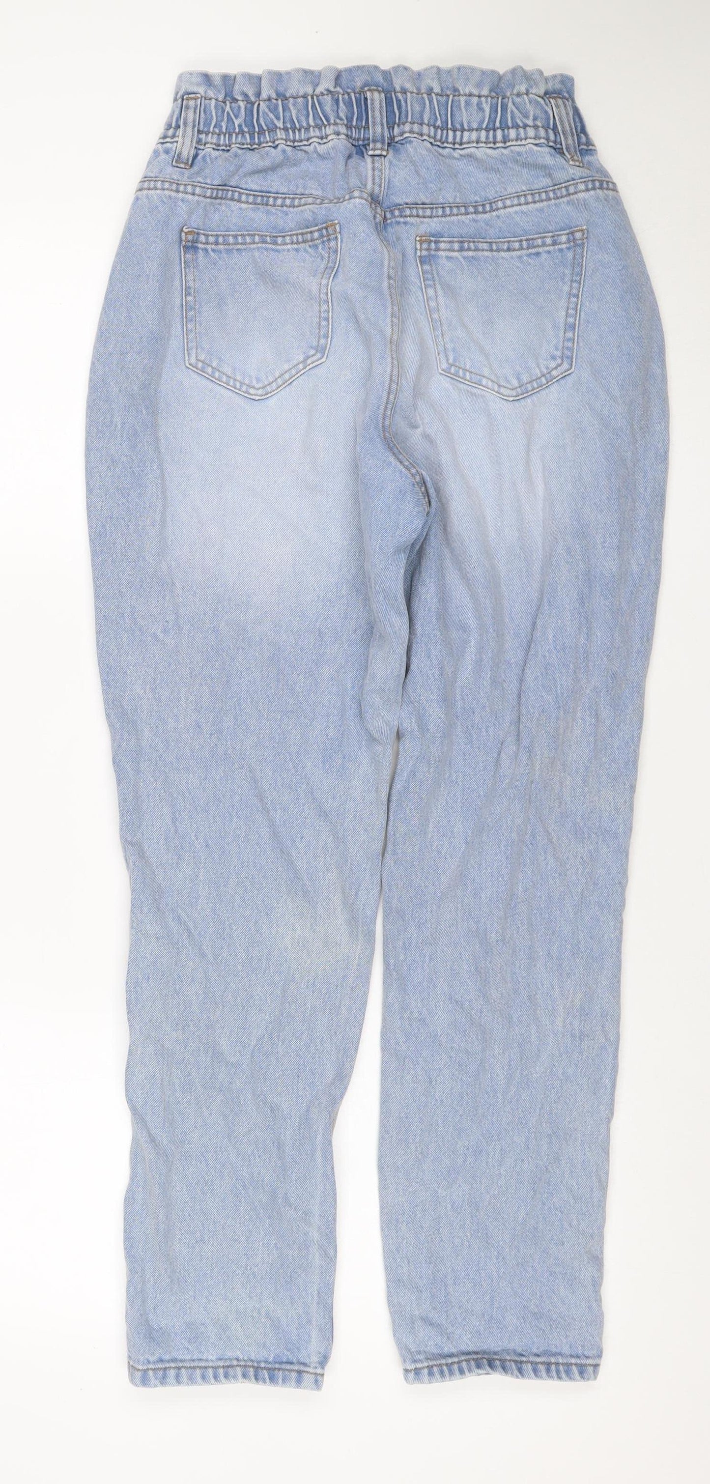 Denim Co Women’s Blue UK 8 Paperbag High Rise Cotton Jeans