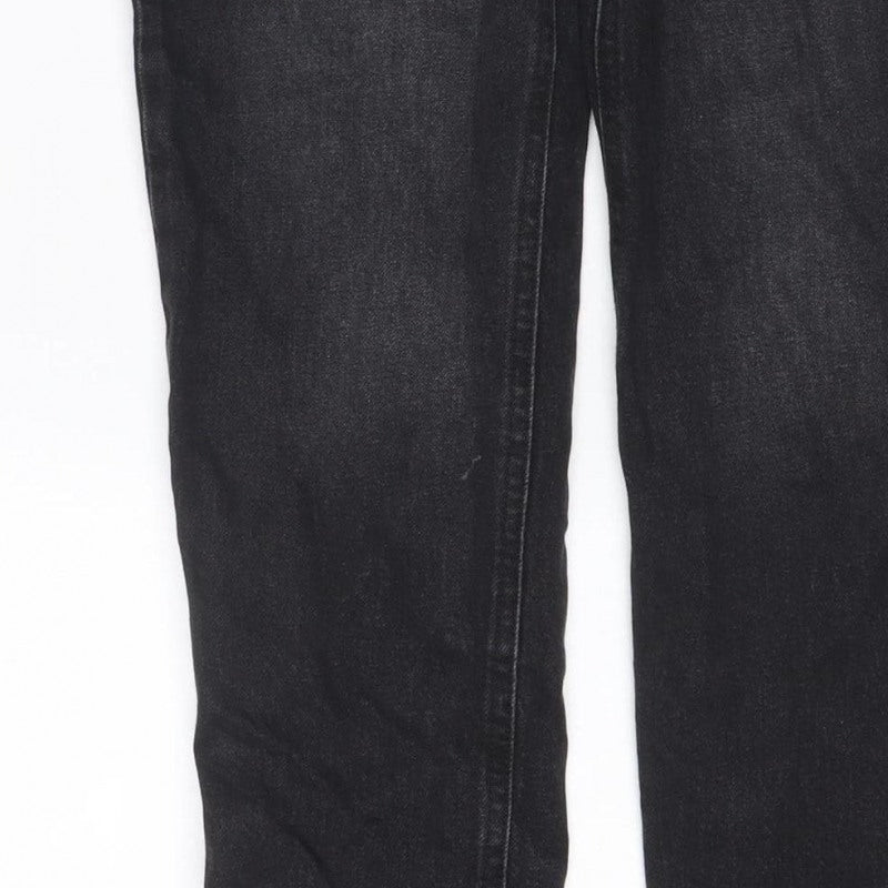 F&F Women Black UK 8 Straight Leg Mid Rise Denim Jeans 5 Pocket