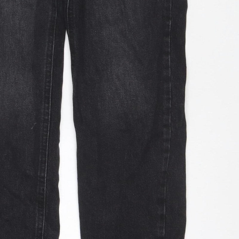 F&F Women Black UK 8 Straight Leg Mid Rise Denim Jeans 5 Pocket