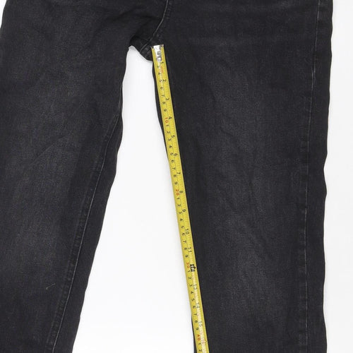 F&F Women Black UK 8 Straight Leg Mid Rise Denim Jeans 5 Pocket