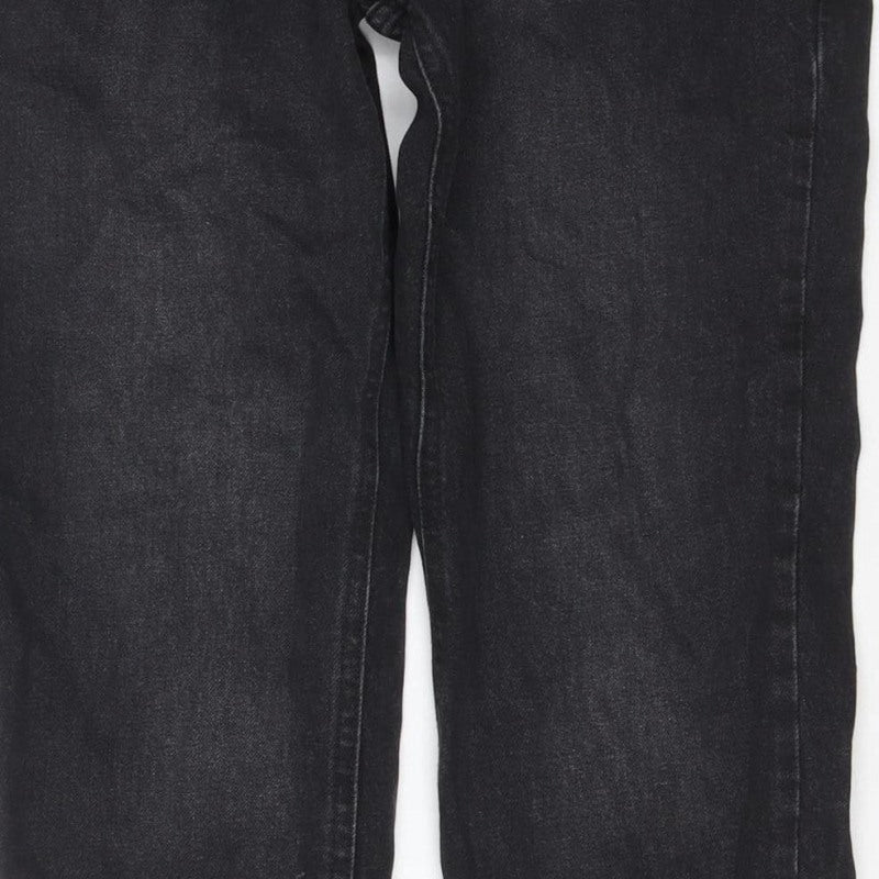 F&F Women Black UK 8 Straight Leg Mid Rise Denim Jeans 5 Pocket