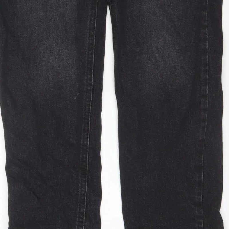 F&F Women Black UK 8 Straight Leg Mid Rise Denim Jeans 5 Pocket