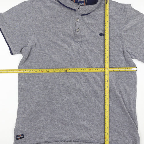 SoulCal & Co Men’s Grey XL Cotton Bear Logo Short Sleeve Polo Shirt