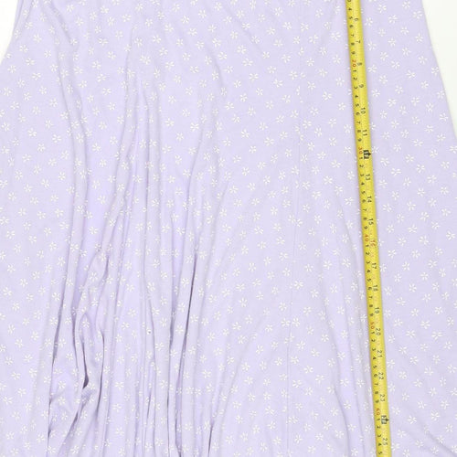 Casual Wear Women Purple UK 16 Asymmetric Ruched Floral Mini Skirt