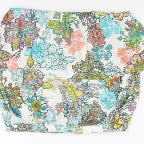 Next Women Multicoloured Floral Off Shoulder Cropped Top UK 10