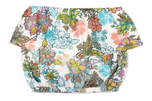 Front view of Next Women Multicoloured Floral Off Shoulder Cropped Top UK 10
