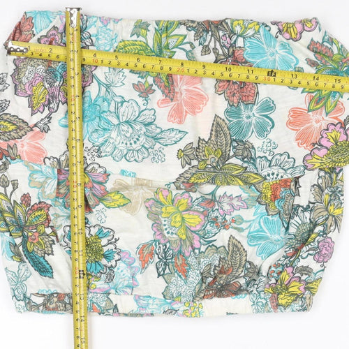 Next Women Multicoloured Floral Off Shoulder Cropped Top UK 10