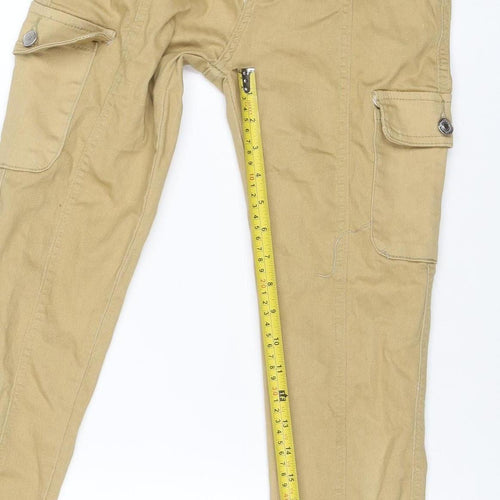 Denim Wise Women’s Beige Size 6 Tapered Cargo Stretch Jeans