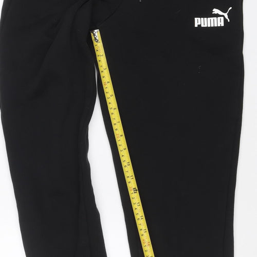 Puma Men's Black M Logo Jogger Track Pants Drawstring Pockets