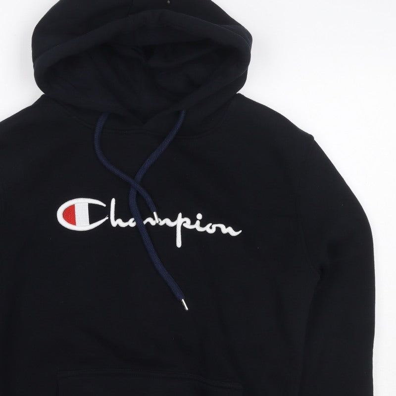 Champion Unisex Adults Black M Pullover Hoodie Embroidered Logo