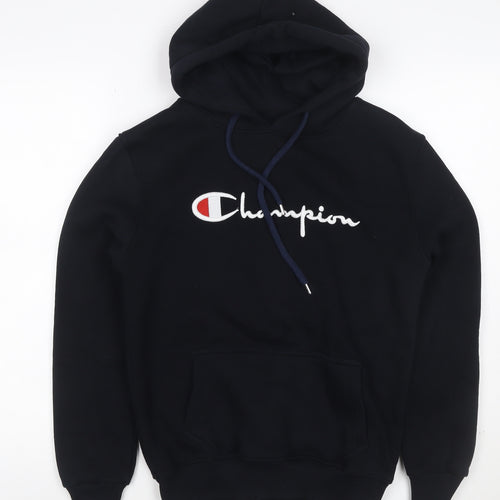 Champion Unisex Adults Black M Pullover Hoodie Embroidered Logo