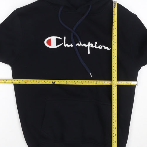 Champion Unisex Adults Black M Pullover Hoodie Embroidered Logo