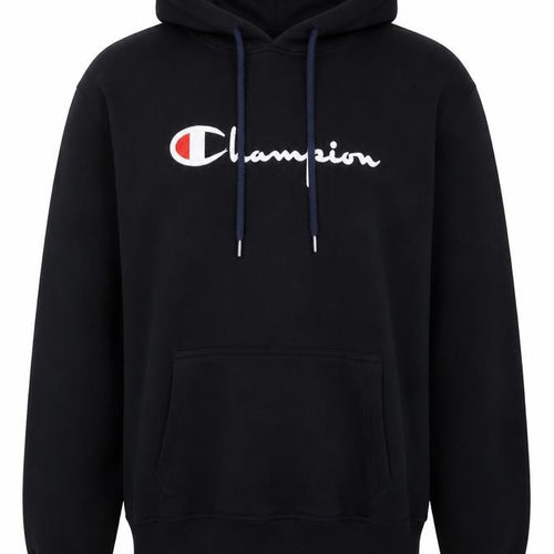 Champion Unisex Adults Black M Pullover Hoodie Embroidered Logo