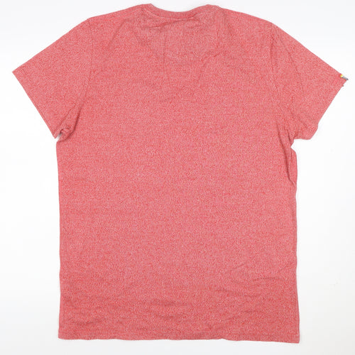 Superdry Mens Pink XL Tropical Floral Pocket Crew Neck T-Shirt
