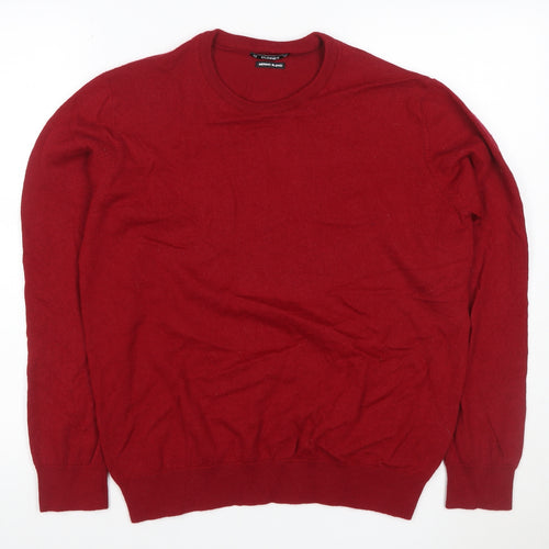 Dunnes Men’s Red XL Merino Blend Crew Neck Pullover Jumper