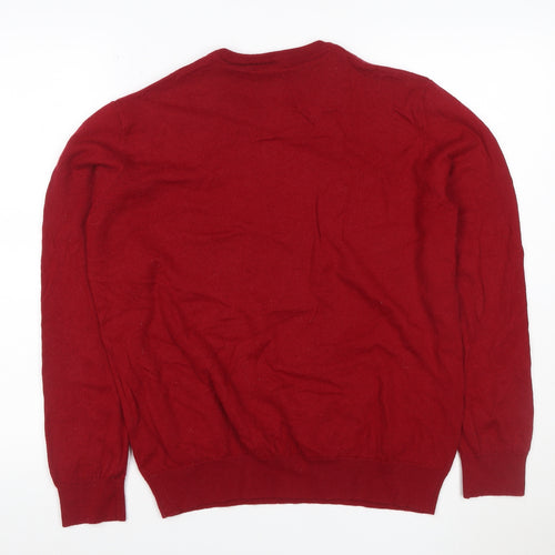 Dunnes Men’s Red XL Merino Blend Crew Neck Pullover Jumper