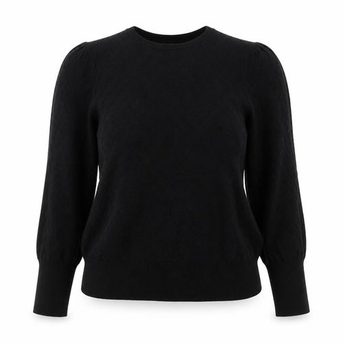 Marks and Spencer Women Black Size 16 Cable-Knit Crew Neck Jumper