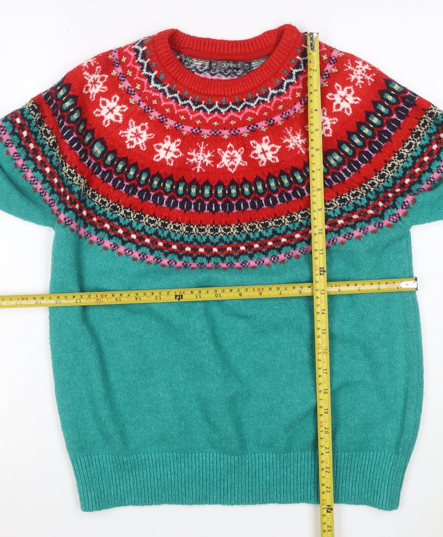 Dunnes Women’s Multicoloured S Fair Isle Christmas Jumper Glitter Knit