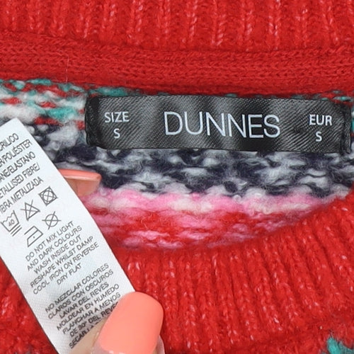 Dunnes Women’s Multicoloured S Fair Isle Christmas Jumper Glitter Knit