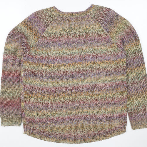 M&S Indigo Women's Multicoloured UK 10 Chunky Knit Raglan Jumper