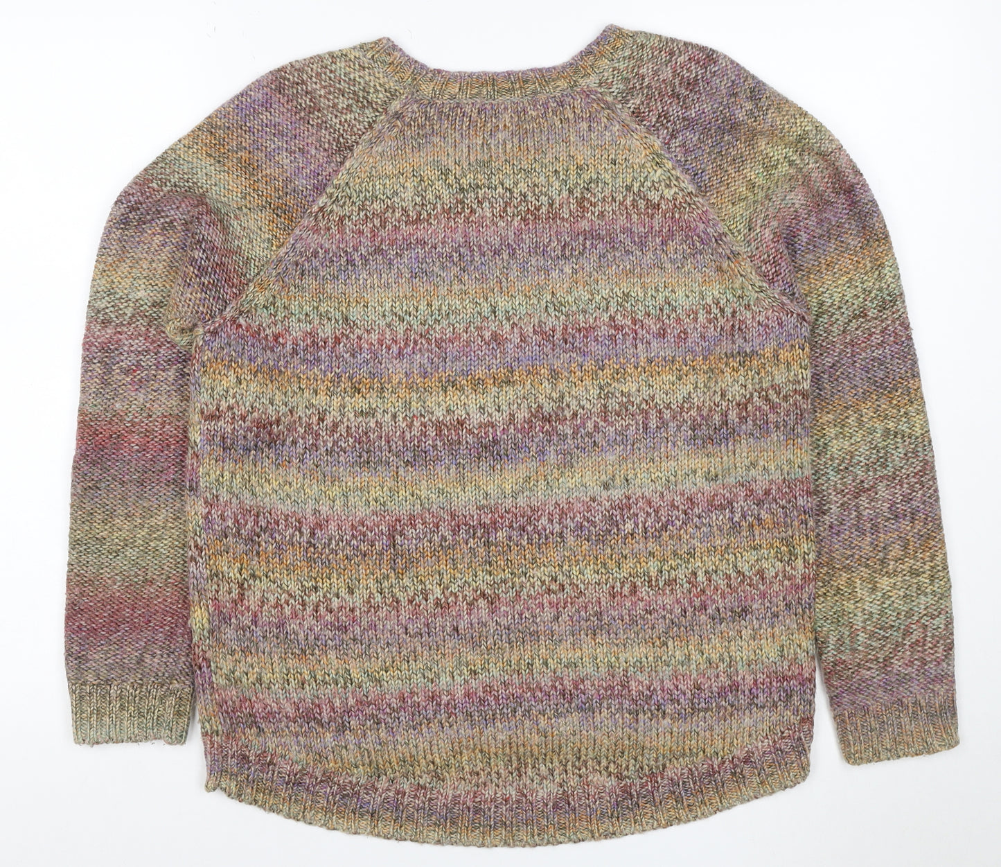 M&S Indigo Women's Multicoloured UK 10 Chunky Knit Raglan Jumper