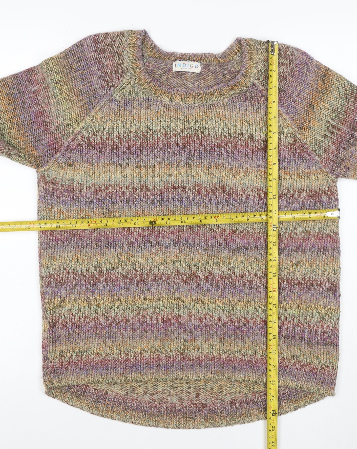 M&S Indigo Women's Multicoloured UK 10 Chunky Knit Raglan Jumper