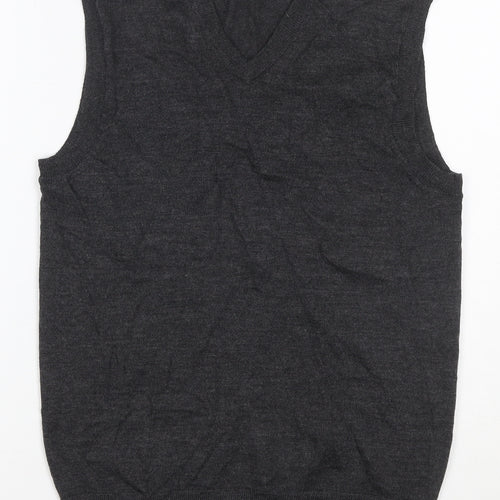 Club Room Men’s Grey Wool Blend V-Neck Knit Vest Size S Classic