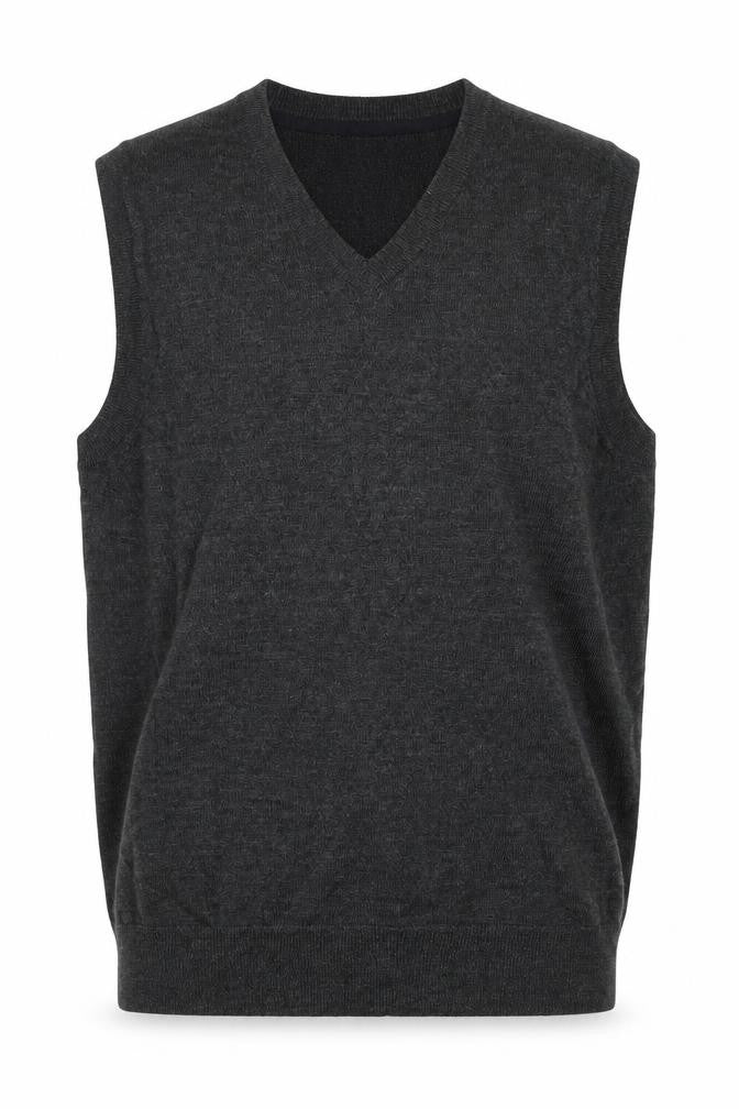 Club Room Men’s Grey Wool Blend V-Neck Knit Vest Size S Classic