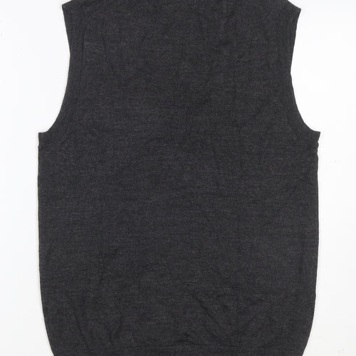 Club Room Men’s Grey Wool Blend V-Neck Knit Vest Size S Classic