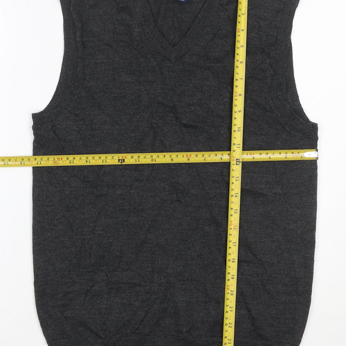 Club Room Men’s Grey Wool Blend V-Neck Knit Vest Size S Classic