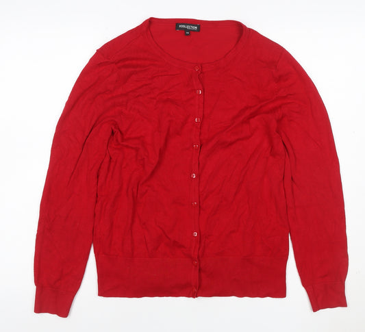 The Collection Debenhams Women Red Size 16 Round Neck Cardigan